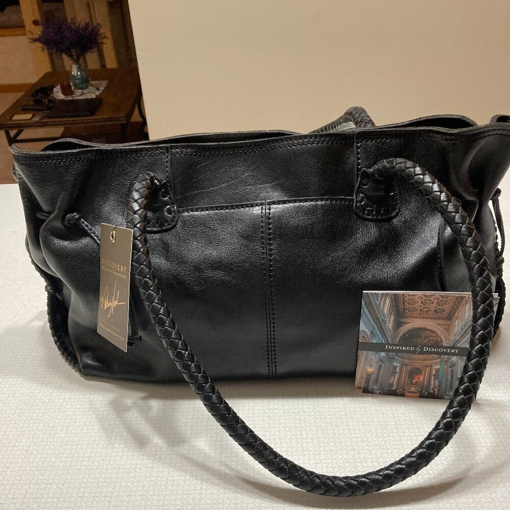 Patricia Nash Black Leather Shoulder Bag